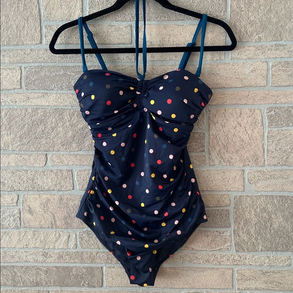 Boden Sardinia Navy Polka Dots Swimsuit 6R